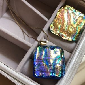 Gold Vermeil Stained Glass Pendant + Extra Pendant